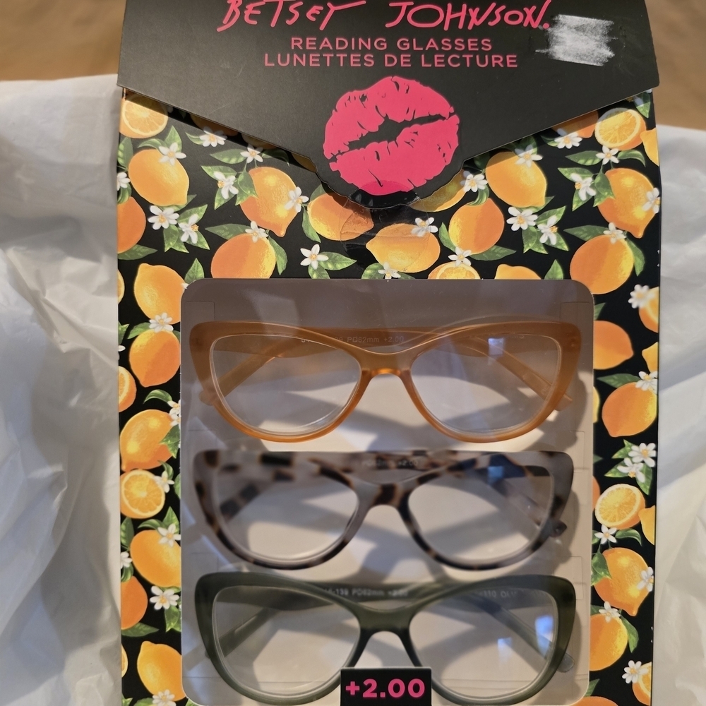 Betsey Johnson Reading Glasses Set - Brown, Gray, Black